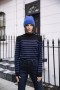 Women's Pansy Stripes Electric Blue | Freeman T. Porter Knitwear
