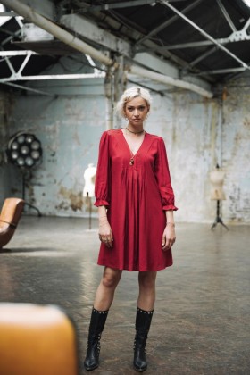  Vestidos e saias Juna Plain Ruibarbo femininos | Freeman T. Porter