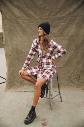  Relly Plaid Bianco da donna | Abiti e gonne Freeman T. Porter