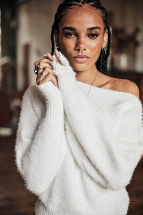  Damska bluza Peria Rib White | Freeman T. Porter Knitwear