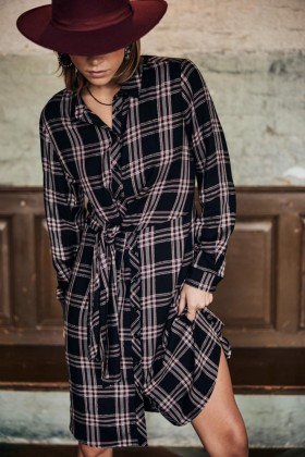  Sukienki i spódnice Relly Plaid Black dla kobiet | Freeman T. Porter