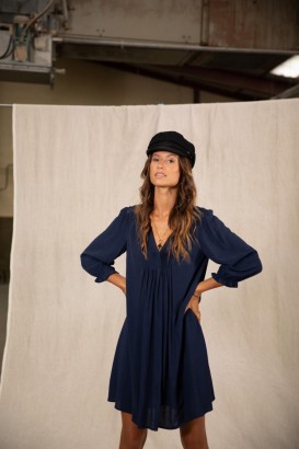  Rochii și fuste Freeman T. Porter Juna, culoare simplă, albastru închis, pentru femei