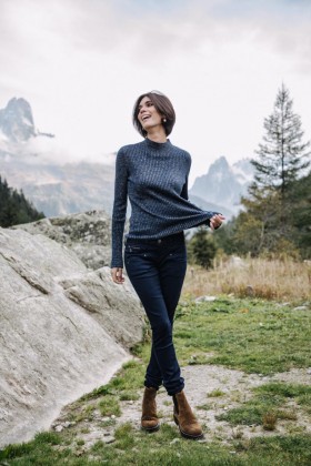 Femme Alexa Slim New Magic Color Oil Mörkblå | Freeman T. Porter Cropped