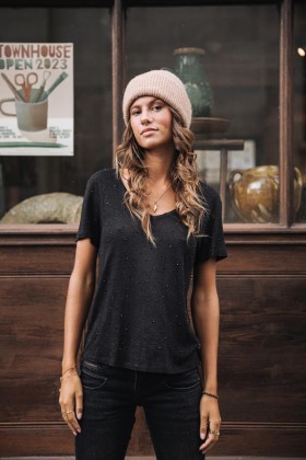  Camisetas Tressia Strass para mujer en negro | Freeman T. Porter