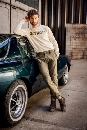  Pantalones de lona Gino Bellissimo Olive Night para hombre | Freeman T. Porter