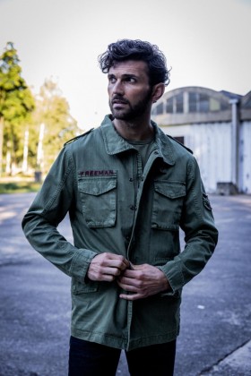 Samo verde militar ciprés para hombre | Chaquetas y sobrecamisas Freeman T. Porter