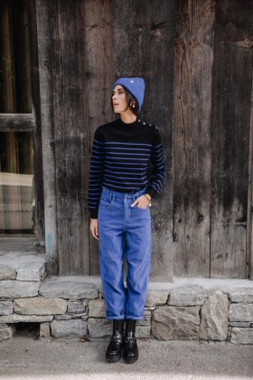  Dámské kalhoty Lara Veluto Mazarine Blue | Freeman T. Porter s vysokým pasem