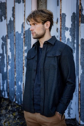  Herre Bolton Herringbone Dusty Olive | Freeman T. Porter Skjorter