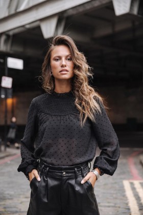  Dames Carena Plumetis Zwart | Freeman T. Porter Tops & Shirts