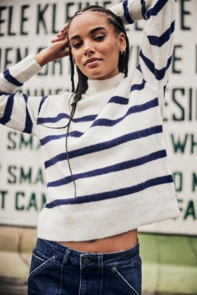  Dames Petrice Stripes Wit | Freeman T. Porter Breiwerk