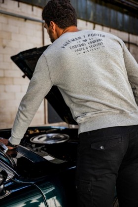  Homme Baton Custom Company Grijsmelange | Freeman T. Porter Truien & Sweatshirts