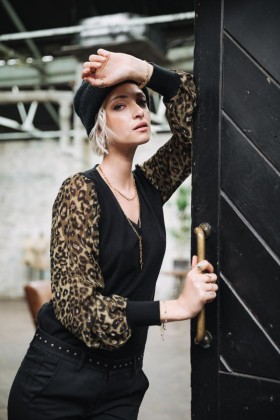  Naisten Laonie Leopardo Musta | Freeman T. Porter Neuleet