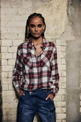 Femme Tickya Plaid White | Freeman T. Porter Topit & Chemises