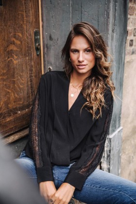  Chemises et hauts Belona pour femme, couleur unie, noir | Freeman T. Porter