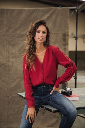  T-shirt Taphy uni rhubarbe pour femme | Hauts et chemises Freeman T. Porter